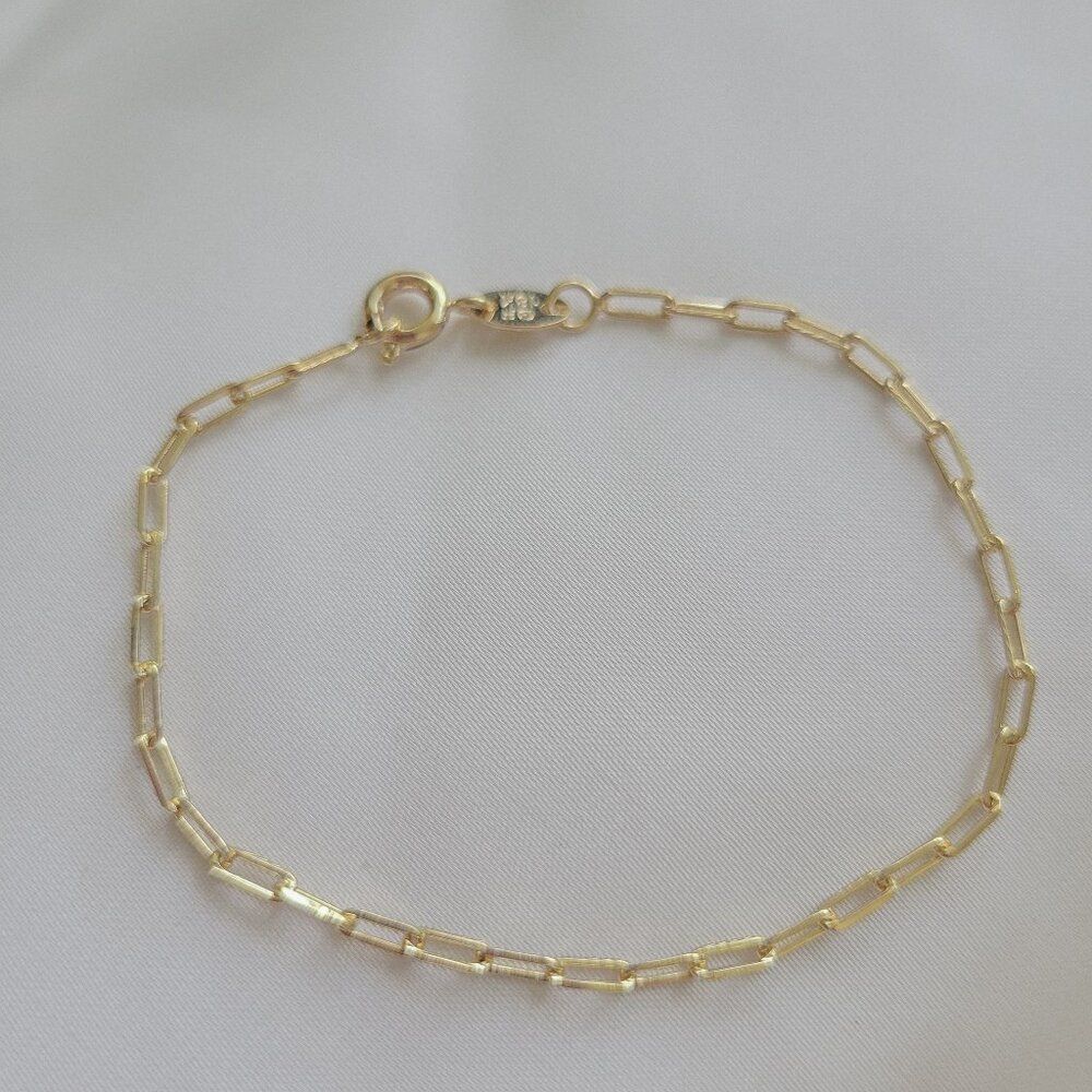 Gold Filled Paperclip Chain Bracelet